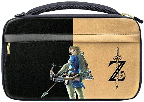 PDP Gaming Offiziell lizenziert Switch Commuter Case - Zelda Breath of the WIld - Semi-Hardshell Protection - Protective PU Leather - Holds 14 Games - Works mit Switch OLED & Lite