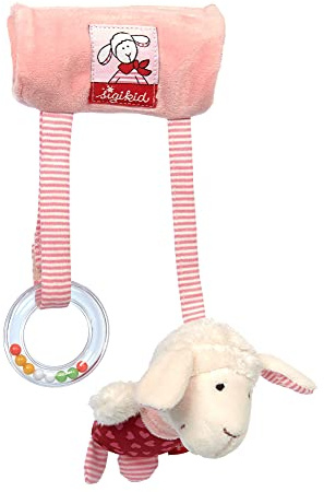 Sigikid 42732 Anhänger Schnuggi On Tour Mädchen Babyspielzeug empfohlen ab Geburt rosa/weiß