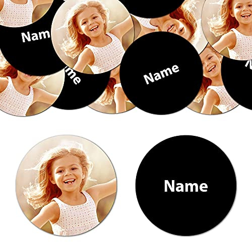 Goodtimes Foto-Konfetti Beidseitig Personalisierbar Foto Name Rund 2,5cm Dekoration für Hochzeit Geburtstag Partys 330 Stück Schwarz