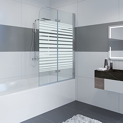 IMPTS 100x140 cm Duschwand für Badewanne Badewannenaufsatz 2 teilige