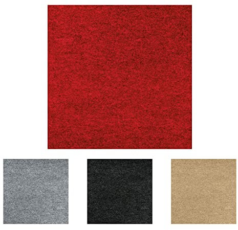 OLIVO.shop | DAMA selbstklebende Teppichmatten für Innenräume, zertifizierte Bodenbeläge 40 x 40 cm - Set mit 12 Stück (1,92 Quadratmeter), 4 Farben (Grau)