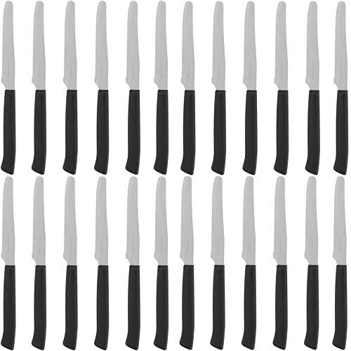 NOBILE LOVELYCARE 24 coltelli da cucina Nero coltello da tavola lama seghettata acciaio inox coltelli da bistecca pane sempre utili in cucina