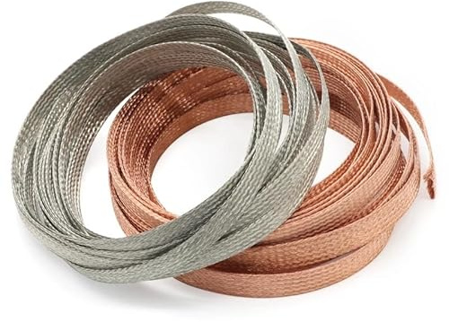 Largeur 4 6 8 10 12 14 16 18 20 25 28mm, Placage En Cuivre Étamé, Manchon Tressé, Fil Extensible, Blindage De Câble, Gaine Métallique Blindée (Color : Pure Copper, Size : Size 12mm)
