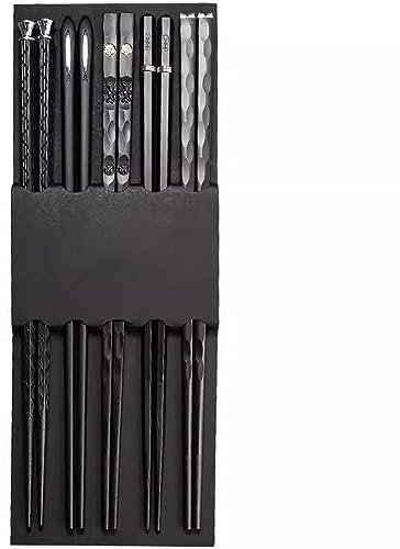 bacchette giapponesi chopsticks Bacchette usa e getta antiscivolo resistenti all'usura in lega domestica da 24,3 cm(Color:1,Size:)