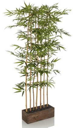 hjh OFFICE Kunstpflanze Bambus I künstliche Deko Pflanze 150cm, pflegeleichter Bambusstrauch, Sichtschutz Kunstbaum Grün, 871052