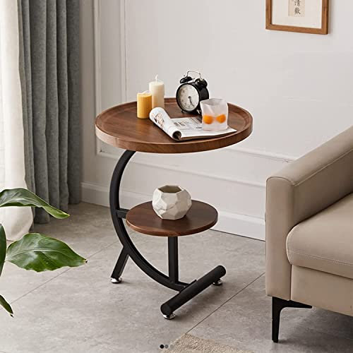 RAtsch Holz-Couchtisch in runder Form, Wandtisch, Wohnzimmer, Kleiner Couchtisch, Holz-Finish, Nachttisch für Schlafzimmer, B
