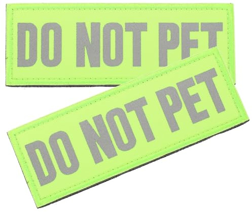 Yardwe Reflective Service Dog Patches for Harnesses Adhesive do Not Pet Stickers for Assistance Dog Vests with Night Visibility Safety 4.33X1.57In Durable Harness Patch Set