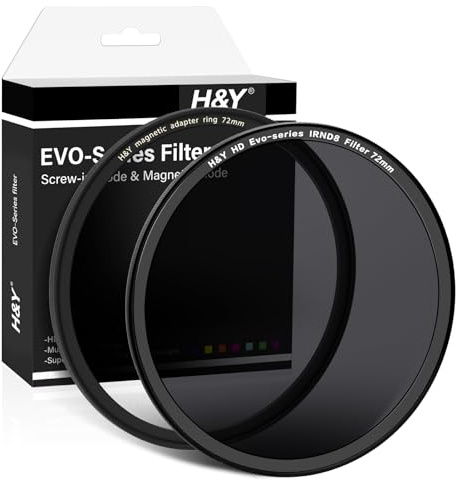 H&Y EVO 72mm ND8 Lens Filter, Magnetic & Threaded 2-in-1 Neutral Density Lens Filter (3 Stop), HD Optical Glass with 22 Multi-Layer Nano Coatings