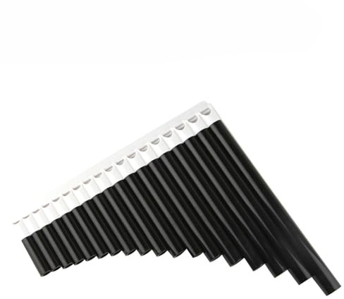 Panflöte Instrument Panflöte Mit Achtzehn Pfeifen Professionelle Verbesserte Panflöte Verbesserte C-Tonart (Color : Black and white)