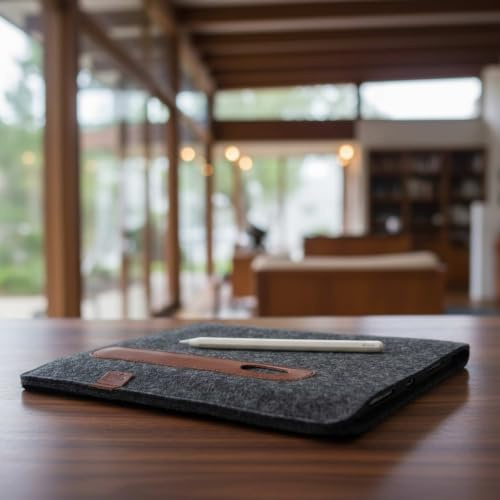Pack & Smooch Suffolk Hülle kompatibel mit iPad Pro/Air 11 aus Wollfilz | 100 % Merino-Wollfilz | Handmade in Germany | Farbe Grau/Hellbraun