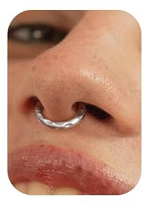 BodyBonita Septum Piercing 16G – 316L Edelstahl Nasenpiercing Nasenring Reifen für Damen Herren Helix Conch Piercings Tragus Daith Knorpel Piercing 8 mm 10 mm
