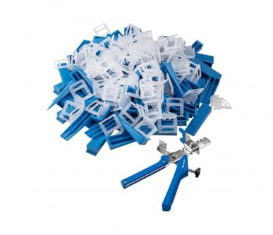 HÖGERT TECHNIK Morsetti di livellamento, cunei e pinze per piastrelle da 2 mm, 201 pezzi - Set di attrezzi robusti per una posa precisa durante la costruzione, il montaggio e la ristrutturazione -