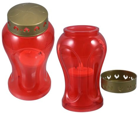 CAXUSD Velas Conmemorativas De Cementerio Farol De Plástico Luz Religiosa y Sereno