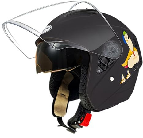 Yhsioaklo Herren-Schutzhelm, Motorrad-Kopfbedeckung | Motorrad Kopfbedeckung Radfahren Schutzhelm,Winddichte Sicherheits-Gesichts-Fahrradmützen, warme 3/4-Kopfbedeckung mit offenem Gesicht zum