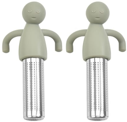 WeddHuis 2 Pièces Infuseur à Thé 304 Acier Inoxydable Boule à Thé avec Poignées Boule à Thé Tasse Filtre à Thé Fine Maille pour Thé en Vrac Café Épices (gris)