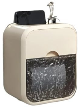 ZKALQECNF Tücherbox An der Wand montierte Taschentuchbox, kein Stanzen, an der Wand hängender Taschentuchhalter, Taschentuchspender-Boxhalter for das Badezimmer zu Hause Taschentuchbox(Bruin)