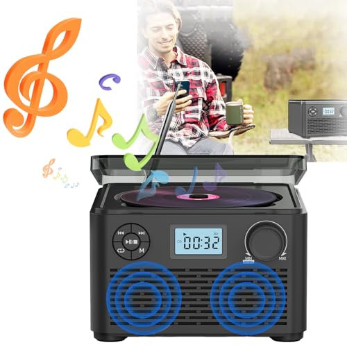 Bluetooth Portable Stereo Cd Player, Cd Boombox With Headphone And Jack Led Display, 5 Play Modes Fm Radio Support Usb, Cd Radio Player Stereo System With 30 Presets, 2 X 2.5 Speakers