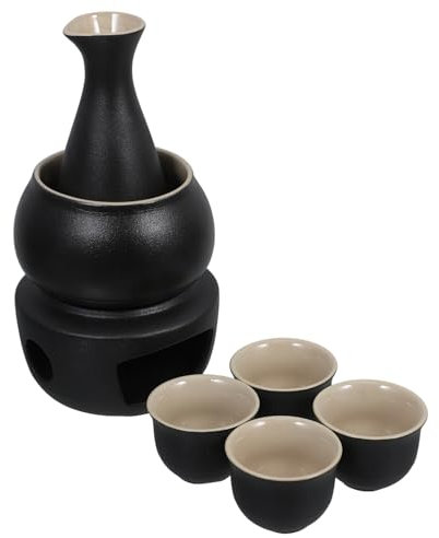 DECOMELODY Schnapswärmer Porzellan-Sake Keramikwärmer Und Saki Heiße Saki-Flasche Und Wärmeschale Für Traditionelle Japanische Tassen