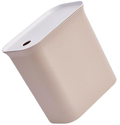 Cabilock Poubelle Sur Pied Droite 20l Beige En Plastique Avec Couvercle, Poubelle Cuisine Polyvalente Pour Maison, Salle De Bain Et Salon