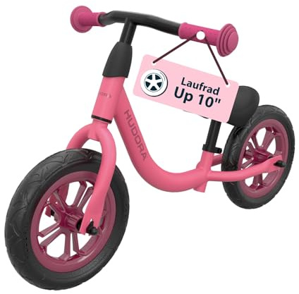 HUDORA Laufrad Up 10 Zoll Pixie - Leichtes Lauflernrad ab 18 Monaten - Gleichgewichtsrad mit hoher Kippstabilität - Lauflernspielzeug für Kinder von 78-100 cm - Kinderspielzeug mit 2 Rädern