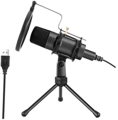 SHINEOFI Microfono Condensatore per Giochi su Computer Set di Microfoni USB Staffa Riduzione del Rumore Adatto per Lezioni e Trasmissioni in Diretta