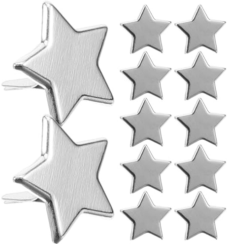 DEARMAMY 100 piezas Mini Tachuelas de Metal con Forma de Estrella de Cinco Puntas Sujetadores para Manualidades DIY Accesorios Seguros y Duraderos para Scrapbook Decoración y Proyectos