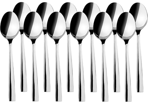 Lacor - JAY - 11091001 - Pack de 12 Cucharas de Mesa, Colección Titanio | En acero inox 18/10, para un uso práctico y profesional en cocina; ideal para cocina profesional y uso diario en casa