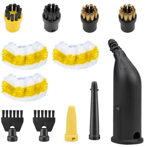 Huamai Trade 12-Piece Steam Cleaner Replacement Accessories Set Compatible with Karcher SC1, SC2, SC3, SC4, SC5 – Includes Curved Nozzle, Microfiber Cloth & Hand Nozzle