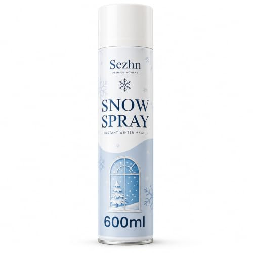 SEZHN Snow Spray 600ml, Snow Spray Window, Snow Spray for Christmas Tree, Indoor & Outdoor Festive Winter Decor