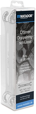 MATADOR Offene Doppelringschlüssel-Satz, 5-teilig 8 x 10-19 x 22 mm, 0251 9050
