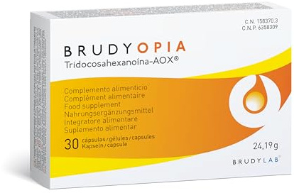 BRUDY LAB - Brudy Opia - Ácidos Grasos Omega 3, DHA, Vitamina A y Luteína - 30 Cápsulas - Optimiza el Funcionalismo Visual del Paciente Miope