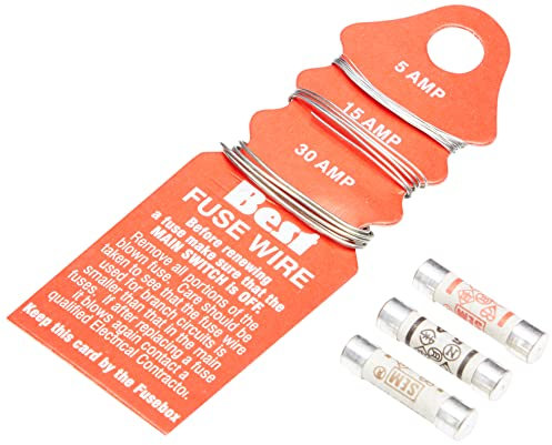 Bulk Hardware TM BH03663 Fil fusible 5/15/30 amp sur carte avec fusibles, Blanc