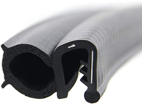 SMI-Dichtungsprofil DS38 für 2-4mm PVC mit Stahleinlage/EPDM Moosgummi selbstklemmend ohne Kleber - Kantenschutz mit Dichtung seitlich, Kantenschutzdichtprofil für Auto, Kofferraum (5 m)