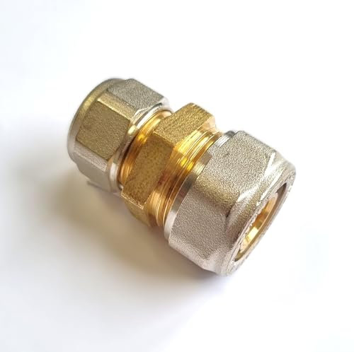 H2O-Flex® Schraubfitting - Kupplung reduziert 20 x 2,0mm- 16 x 2,0mm Klemmringverschraubung für Aluverbundrohr und Mehrschichtverbundrohr DVGW