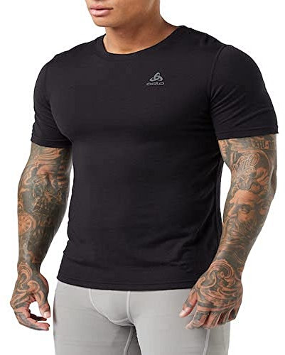 Odlo Herren Funktionsunterwäsche Kurzarm Shirt 100% MERINO 200 GRAMM, black - black, XL