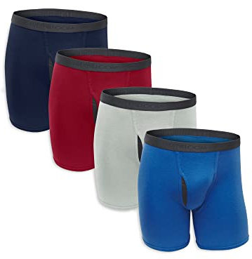 Fruit of The Loom Herren Hochwertige Unterwäsche aus Baumwolle Ohne Etikett (Regular & Big Man) Retroshorts, Boxershorts, 4er-Pack, Sortiert, X-Large
