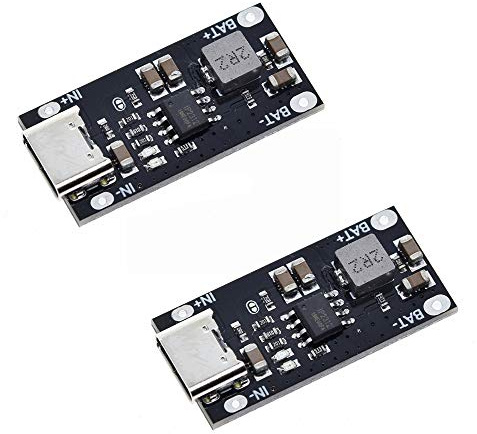 WSDMAVIS 2 Pcs 18650 Lithium Battery Charge Module 5V to 4.2V 3A Lithium Battery Fast Charging PCB Board with Type C Input