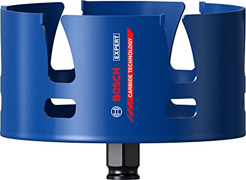 Bosch 1x EXPERT Construction Material Lochsäge, 121x60 mm | für Weichholz, Grobspanplatte, Ø 121 mm, Professional Zubehör Bohrmaschine, Schrauber, Schlagbohrer