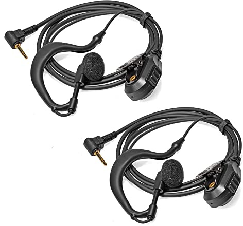 HYSHIKRA 2.5mm G-Shape Earpiece with Mic 1 Pin Walkie Talkie Headset Compatible for Motorola TLKR T60 T61 T62 T81 T80 T82 Extreme Hunter HYT TC-320 2 Way Radio (2 Pcs) | Compatible with Motorola TLKR T92 H2O T60 T80 T82 Extreme