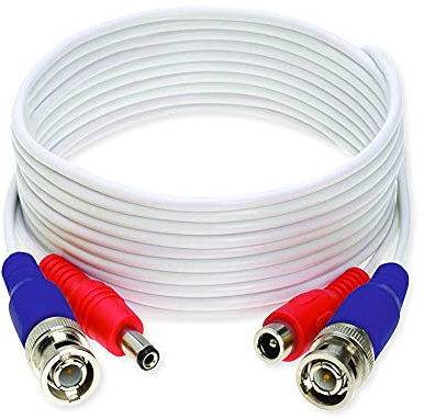 AVUE 60 Ft Pre-Made RG59 Siamese Cable TVI/AHD/CVI Video/Power Extension 4K Cable, BNC: Male to Male, DC: Male to Female, ACN-SIAM60F