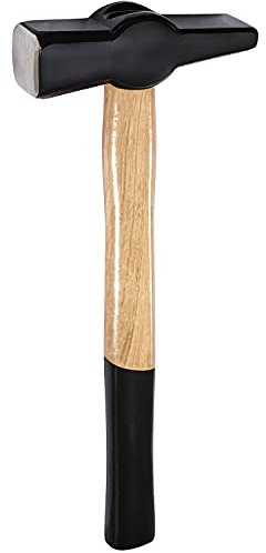 Blacksmiths' Hammer 0000811-1500 Engineer Drilling Hammer Handmade Knife Making Metal Working Forge Farrier Tool Swedish Pattern Round Square Face Cross Peen Wooden Handle (3.3lbs/1500g)