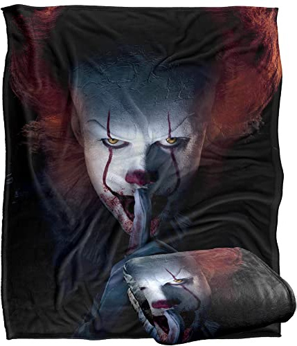 It Pennywise Shhhhh Coperta super morbida al tatto setoso – 152 x 127 cm