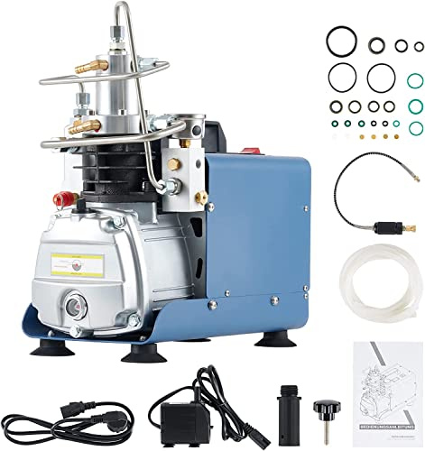 CREWORKS Compressore PCP 300 Bar Pompa PCP Aria Alta Pressione 30MPA Compressa con Pistola d’Aria 4350PSI Compressore d’aria Air Compressore Pump PCP Sospensione (senza Pressione Preimpostata)