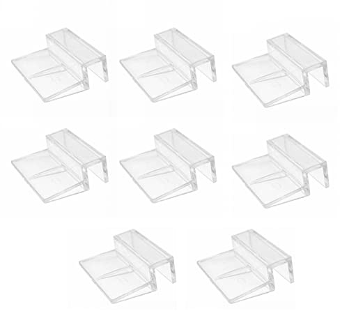 OTKARXUS Aquarium-Deckel-Clips, transparente Acryl-Halterung, Halterung für Aquarium-Abdeckung, 6/8/10/12 mm (6 mm), 8 Stück