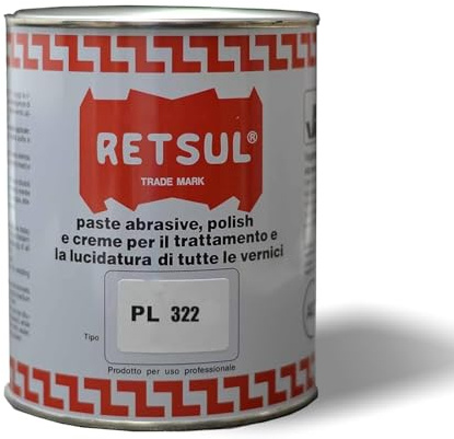 Polish - Pasta abrasiva liquida di consistenza cremosa a base solvente. Utilizzabile a mano o con attrezzature. Pasta per lucidatura finale (1 Kg, Nera 322)