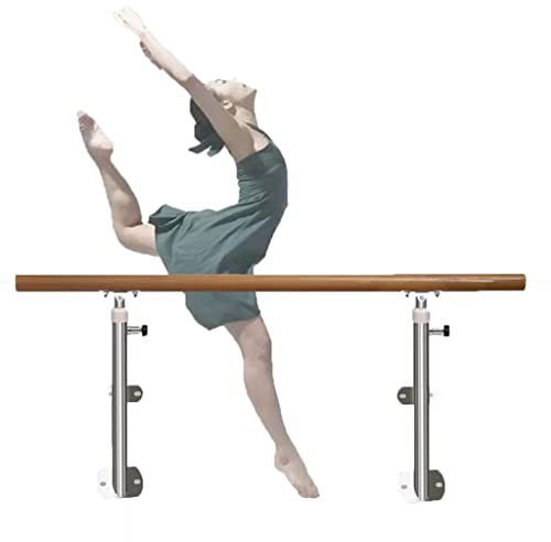 Ballettstange Ballettstange aus Edelstahl mit Holzgriff, höhenverstellbarer, an der Wand montierter Verlängerungsstange, kann EIN Gewicht von 300 kg tragen (Size : 1M/3.3FT)
