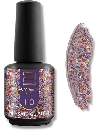 SHAYENNE UV Gel Nagellack - 110 Mosaic Glitter Rosa mit Glitzer 15 ml - Langanhaltend, Kratzfest & Hochglänzend - Profi-Qualität - LED kompatibel - Perfekt für Zuhause & Studio - Made in Germany