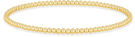 Philip Jones 18k Gold Plated Small Beaded Stretch Bracelet