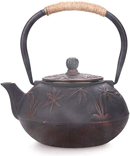 Services à thé simples et créatifs Service à thé en fonte Bouilloire Pot en fonte Pot en fer fait à la main Feuille d'érable Bouteille en fer du sud non revêtue Xuan Tietang 0 9 l
