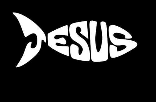 myrockshirt Jesus Fisch Jesusfiscch 20cm Aufkleber Sticker Autoaufkleber Wandtattoo Profi Qualität UV beständig